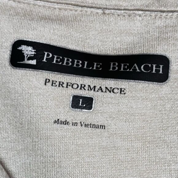 Pebble Beach Performance Golf Vest Sweater Men’s Size Large Tan Neutral 1/4 Zip - Picture 4 of 8